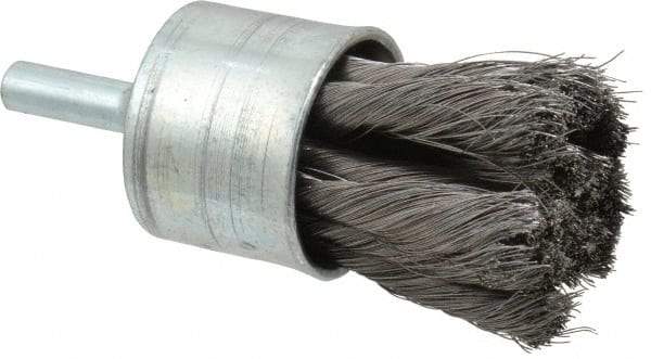 Osborn - 1" Brush Diam, Knotted, End Brush - 1/4" Diam Shank, 20,000 Max RPM - Americas Industrial Supply