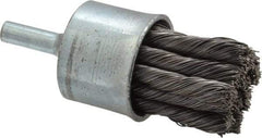 Osborn - 1" Brush Diam, Knotted, End Brush - 1/4" Diam Shank, 20,000 Max RPM - Americas Industrial Supply