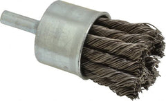 Osborn - 1" Brush Diam, Knotted, End Brush - 1/4" Diam Shank, 20,000 Max RPM - Americas Industrial Supply