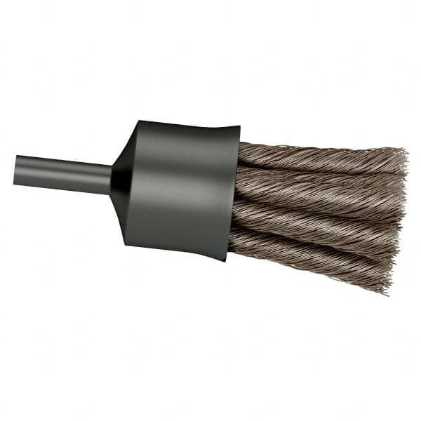 Osborn - 3/4" Brush Diam, Knotted, End Brush - 1/4" Diam Shank, 20,000 Max RPM - Americas Industrial Supply