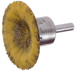 Osborn - 1-3/4" Brush Diam, Encapsulated, Flared End Brush - 1/4" Diam Shank, 25,000 Max RPM - Americas Industrial Supply