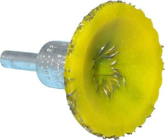 Osborn - 1-3/4" Brush Diam, Encapsulated, Flared End Brush - 1/4" Diam Shank, 25,000 Max RPM - Americas Industrial Supply