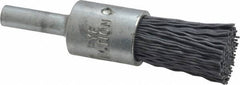 Osborn - 320 Grit, 1/2" Brush Diam, End Brush - Extra Fine Grade, 1/4" Diam Shank, 9,000 Max RPM - Americas Industrial Supply