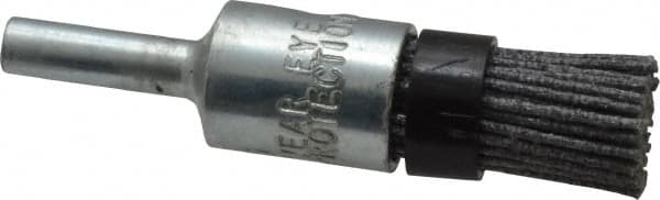 Osborn - 80 Grit, 1/2" Brush Diam, End Brush - Medium Grade, 1/4" Diam Shank, 9,000 Max RPM - Americas Industrial Supply