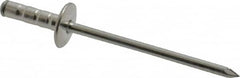 RivetKing - Size 43-44 Large Flange Head Aluminum Multi Grip Blind Rivet - Steel Mandrel, 0.156" to 1/4" Grip, 3/8" Head Diam, 0.129" to 0.133" Hole Diam, 1/2" Length Under Head, 1/8" Body Diam - Americas Industrial Supply