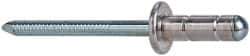 RivetKing - Size 84-86 Dome Head Aluminum Multi Grip Blind Rivet - Steel Mandrel, 0.156" to 3/8" Grip, 0.511" Head Diam, 0.257" to 0.261" Hole Diam, 0.59" Length Under Head, 1/4" Body Diam - Americas Industrial Supply