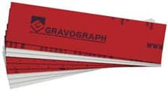 Gravotech - 8 Inch Long x 2 Inch High, Plastic Engraving Stock - Red and White - Americas Industrial Supply