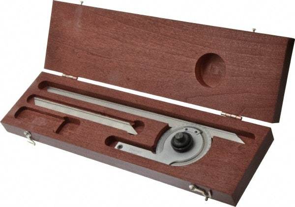 Starrett - 7, 12 Inch Long Blade, 360° Max Measurement, Bevel Protractor - Accuracy up to 0.08°, 0.08° Dial Graduation - Americas Industrial Supply