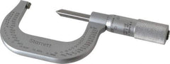 Starrett - 1 to 2" Range, Mechanical Screw Thread Micrometer - Plain Thimble, 0.001" Graduation, 0.004mm Accuracy - Americas Industrial Supply