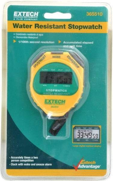 Extech - Stopwatch, Timer and Clock - Yellow - Americas Industrial Supply