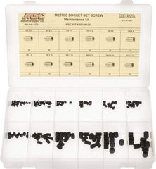 Value Collection - 140 Piece, M3 to M10, Alloy Steel Set Screw Assortment - Socket Cap Head, Hex Socket Drive, 5 to 12mm Long - Americas Industrial Supply