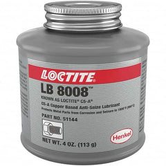 Loctite - 4 oz Can High Temperature Anti-Seize Lubricant - Copper/Graphite, -29 to 1,800°F, Copper Colored, Water Resistant - Americas Industrial Supply