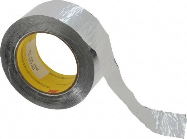 3M - 2" x 55m Silver Foil Tape - 4.6 mil, Acrylic Adhesive, Aluminum Foil Backing, 30 Lb/ln Tensile Strength, -65.2°F to 300°F, Series 425 - Americas Industrial Supply