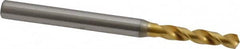 OSG - 3.0988mm 130° Spiral Flute Vanadium High Speed Steel Screw Machine Drill Bit - TiN Finish, Right Hand Cut, 18mm Flute Length, 50mm OAL, Faceted Point, Straight Shank - Americas Industrial Supply