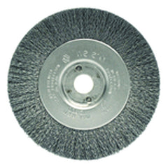 ‎4″ Diameter-3/8″-1/2″ Arbor Hole - Crimped Steel Wire Straight Wheel - Americas Industrial Supply
