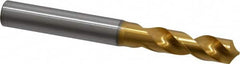 OSG - 9.25068mm 120° Spiral Flute Vanadium High Speed Steel Screw Machine Drill Bit - TiN Finish, Right Hand Cut, 40mm Flute Length, 90mm OAL, Faceted Point, Straight Shank - Americas Industrial Supply