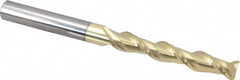 ProMax - 1/2", 3" LOC, 1/2" Shank Diam, 6" OAL, 2 Flute, Solid Carbide Square End Mill - Single End, ZrN Finish, Spiral Flute, 40° Helix, Centercutting, Right Hand Cut, Right Hand Flute, Series 108 - Americas Industrial Supply