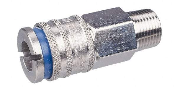 CEJN - 1/2 Male NPT European High Flow Pneumatic Hose Coupler - Steel/Brass, 1/4" Body Diam - Americas Industrial Supply