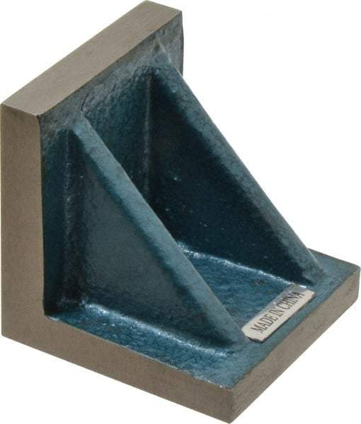 Interstate - 3" Wide x 3" Deep x 3" High Cast Iron Precision-Ground Angle Plate - Standard Plate, Flat Surface, Double Web, Single Plate - Americas Industrial Supply