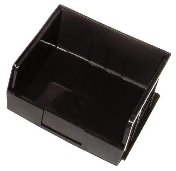 Quantum Storage - 50 Lb. Load Capacity, 10-7/8" Deep, Black Polypropylene Hopper Stacking Bin - 5" High x 11" Wide x 10-7/8" Long - Americas Industrial Supply