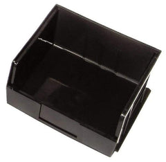 Quantum Storage - 50 Lb. Load Capacity, 10-7/8" Deep, Black Polypropylene Hopper Stacking Bin - 5" High x 11" Wide x 10-7/8" Long - Americas Industrial Supply