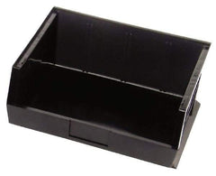 Quantum Storage - 75 Lb. Load Capacity, 14-3/4" Deep, Black Polypropylene Hopper Stacking Bin - 7" High x 16-1/2" Wide x 14-3/4" Long - Americas Industrial Supply