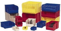 Quantum Storage - 10 Lb. Load Capacity, 7-3/8" Deep, Green Polypropylene Hopper Stacking Bin - 3" High x 4-1/8" Wide x 7-3/8" Long - Americas Industrial Supply