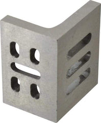 Interstate - 3" Wide x 2" Deep x 2-1/2" High Cast Iron Partially Machined Angle Plate - Slotted Plate, Through-Slots on Surface, Webbed, Single Plate - Americas Industrial Supply