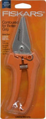 Fiskars - 2" Length of Cut, Straight Pattern Multi-Purpose Snip - 7" OAL, Contoured Handle - Americas Industrial Supply