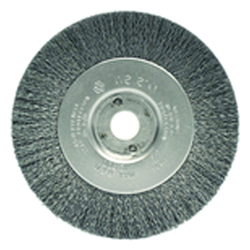 4″ Diameter-3/8″-1/2″ Arbor Hole - Crimped Steel Wire Straight Wheel - Americas Industrial Supply