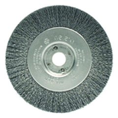 4″ Diameter-3/8″-1/2″ Arbor Hole - Crimped Steel Wire Straight Wheel - Americas Industrial Supply
