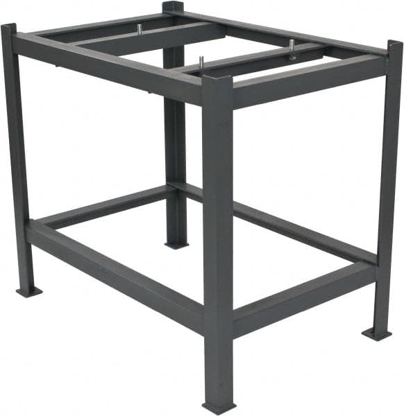 Made in USA - 36" Long x 24" Wide x 32" High, Steel Stationary Inspection Surface Plate Stand - Rubber Enamel, Gray - Americas Industrial Supply