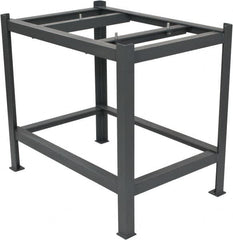 Made in USA - 36" Long x 24" Wide x 32" High, Steel Stationary Inspection Surface Plate Stand - Rubber Enamel, Gray - Americas Industrial Supply