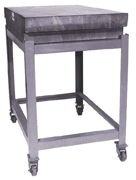 Made in USA - 18" Long x 12" Wide x 33" High, Steel Stationary Inspection Surface Plate Stand - Rubber Enamel, Gray - Americas Industrial Supply