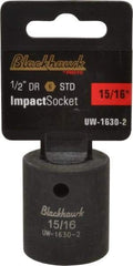 Blackhawk by Proto - 1/2" Drive 15/16" Standard Impact Socket - 6 Points, 1-3/4" OAL - Americas Industrial Supply
