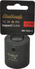 Blackhawk by Proto - 1/2" Drive 1-1/16" Standard Impact Socket - 6 Points, 1-3/4" OAL - Americas Industrial Supply