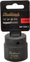 Blackhawk by Proto - 1/2" Drive 1-3/16" Standard Impact Socket - 6 Points, 2" OAL - Americas Industrial Supply