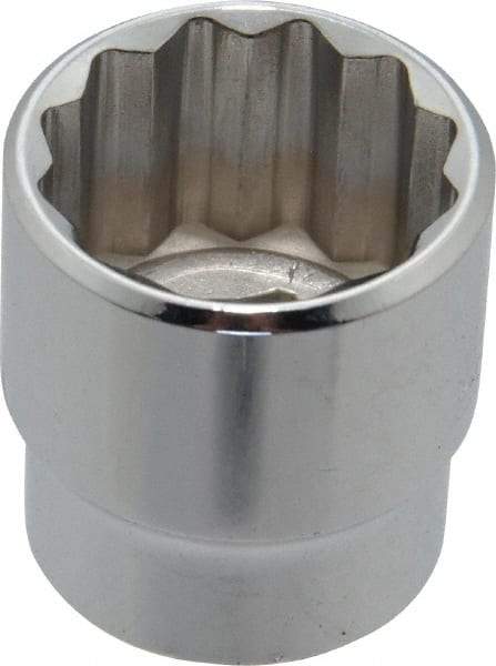 Blackhawk by Proto - 13/16", 3/8" Drive, Standard Hand Socket - 12 Points, 1-7/32" OAL, Chrome Finish - Americas Industrial Supply