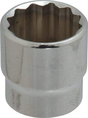 Blackhawk by Proto - 7/8", 3/8" Drive, Standard Hand Socket - 12 Points, 1-7/32" OAL, Chrome Finish - Americas Industrial Supply