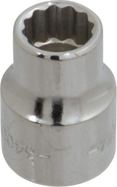 Blackhawk by Proto - 3/8" Drive, Standard Hand Socket - 12 Points, 57/64" OAL, Chrome Finish - Americas Industrial Supply