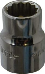 Blackhawk by Proto - 3/8" Drive, Standard Hand Socket - 12 Points, 57/64" OAL, Chrome Finish - Americas Industrial Supply