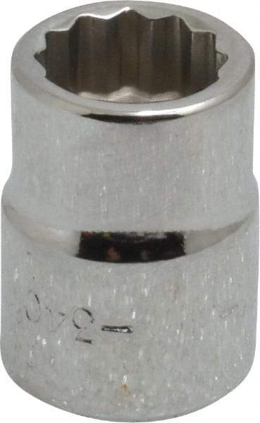 Blackhawk by Proto - 3/8" Drive, Standard Hand Socket - 12 Points, 57/64" OAL, Chrome Finish - Americas Industrial Supply