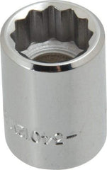 Blackhawk by Proto - 3/8" Drive, Standard Hand Socket - 12 Points, 1" OAL, Chrome Finish - Americas Industrial Supply