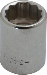 Blackhawk by Proto - 3/8" Drive, Standard Hand Socket - 12 Points, 1" OAL, Chrome Finish - Americas Industrial Supply