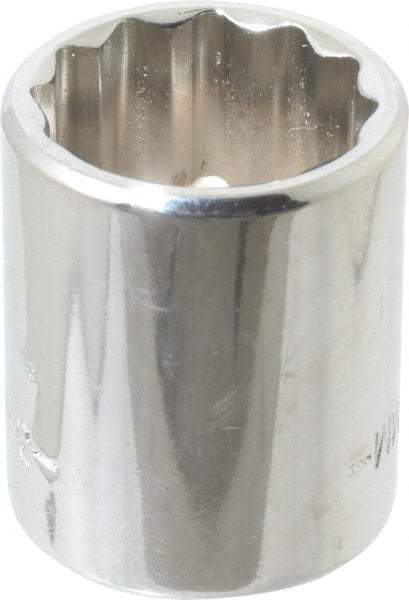 Blackhawk by Proto - 3/8" Drive, Standard Hand Socket - 12 Points, 1" OAL, Chrome Finish - Americas Industrial Supply