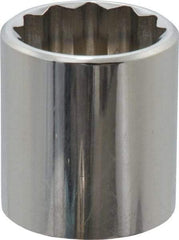 Blackhawk by Proto - 3/8" Drive, Standard Hand Socket - 12 Points, 1-13/64" OAL, Chrome Finish - Americas Industrial Supply