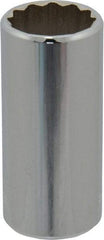 Blackhawk by Proto - 3/4", 3/8" Drive, Deep Hand Socket - 12 Points, 2-15/64" OAL, Chrome Finish - Americas Industrial Supply