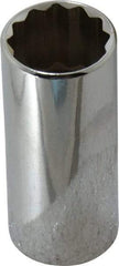 Blackhawk by Proto - 13/16", 3/8" Drive, Deep Hand Socket - 12 Points, 2-1/2" OAL, Chrome Finish - Americas Industrial Supply