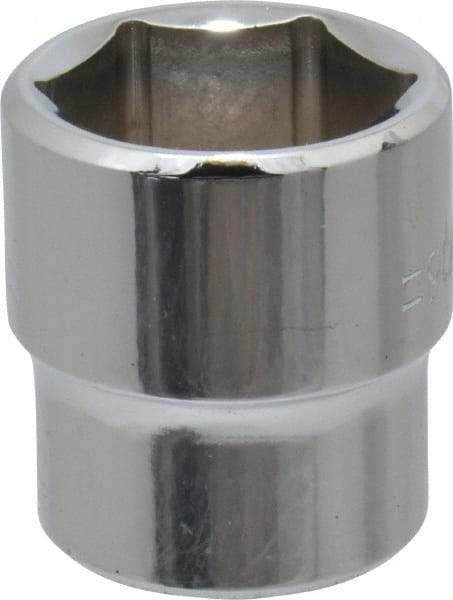 Blackhawk by Proto - 11/16", 3/8" Drive, Standard Hand Socket - 6 Points, 1" OAL, Chrome Finish - Americas Industrial Supply