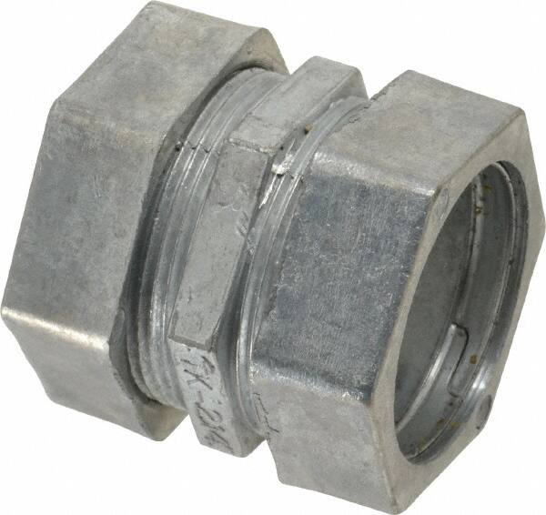 Thomas & Betts - 1-1/4" Trade, Die Cast Zinc Compression EMT Conduit Coupling - Noninsulated - Americas Industrial Supply